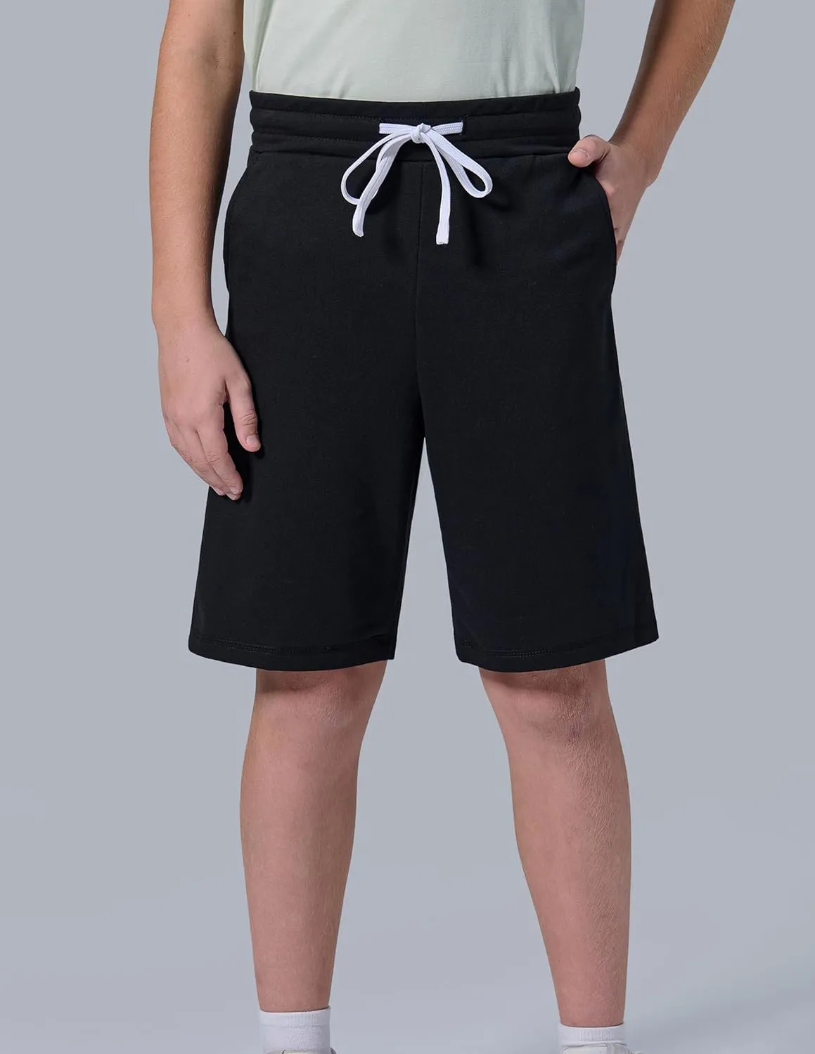3 Pack Boys' Pull On Jogger Shorts Youth Kids Casual Terry Sweat Shorts with Pockets Drawstring