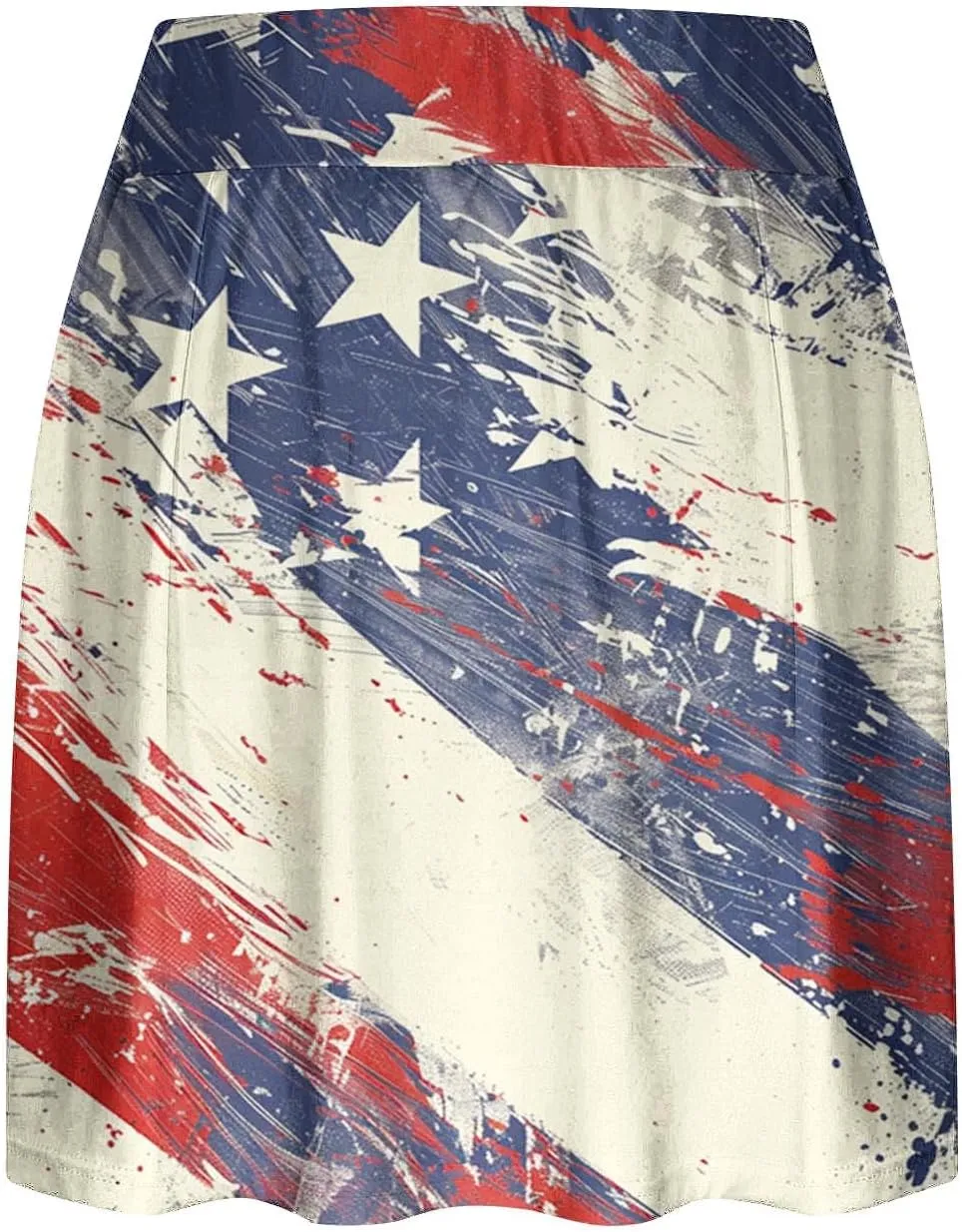 4th of July Skort Patriotic Skirts for Women American Flag Tennis Skirts with Shorts High Waisted Flowy Summer Skorts