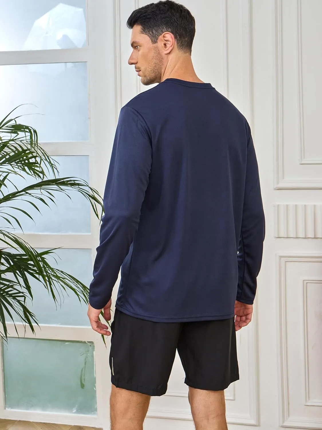 5 Pack Mens Long Sleeve Quick Dry Active Athletic T Shirt Running Gym Workout Tee Tops