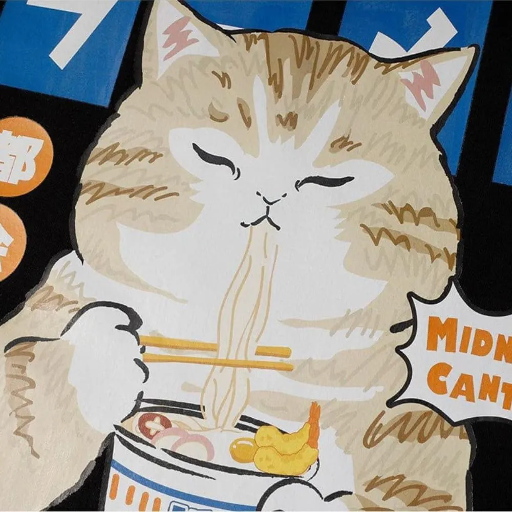 Aelfric Eden Mens Ramen Cat Graphic Tee Oversized Shirts Summer Unisex Printed Casual Harajuku Top Tshirt