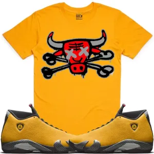 Air Jordan 14 Alternate Ferrari Yellow Sneaker Tees Shirt - BULLY BONES
