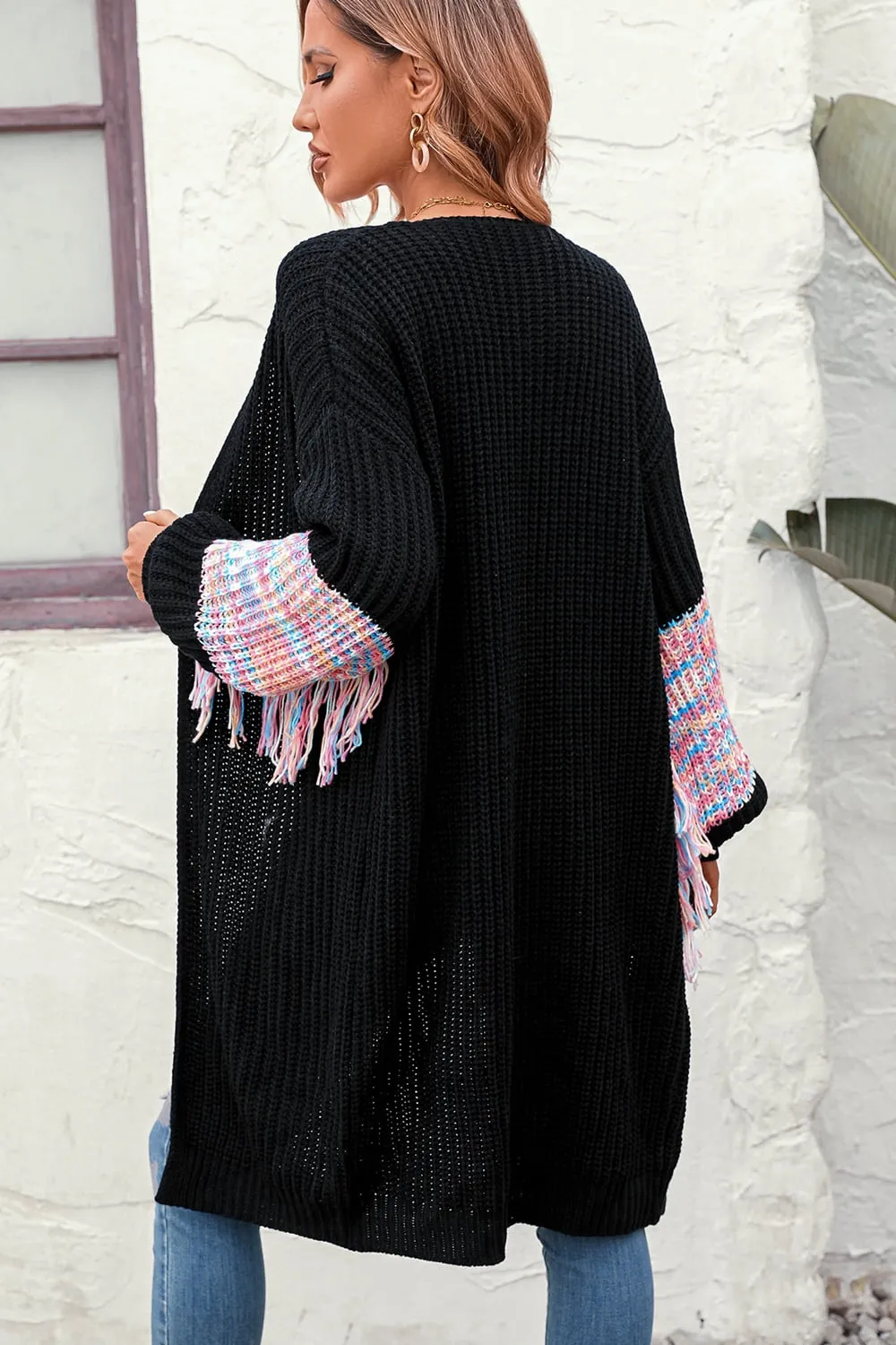 Always Happy Fringe Sleeve Cardigan