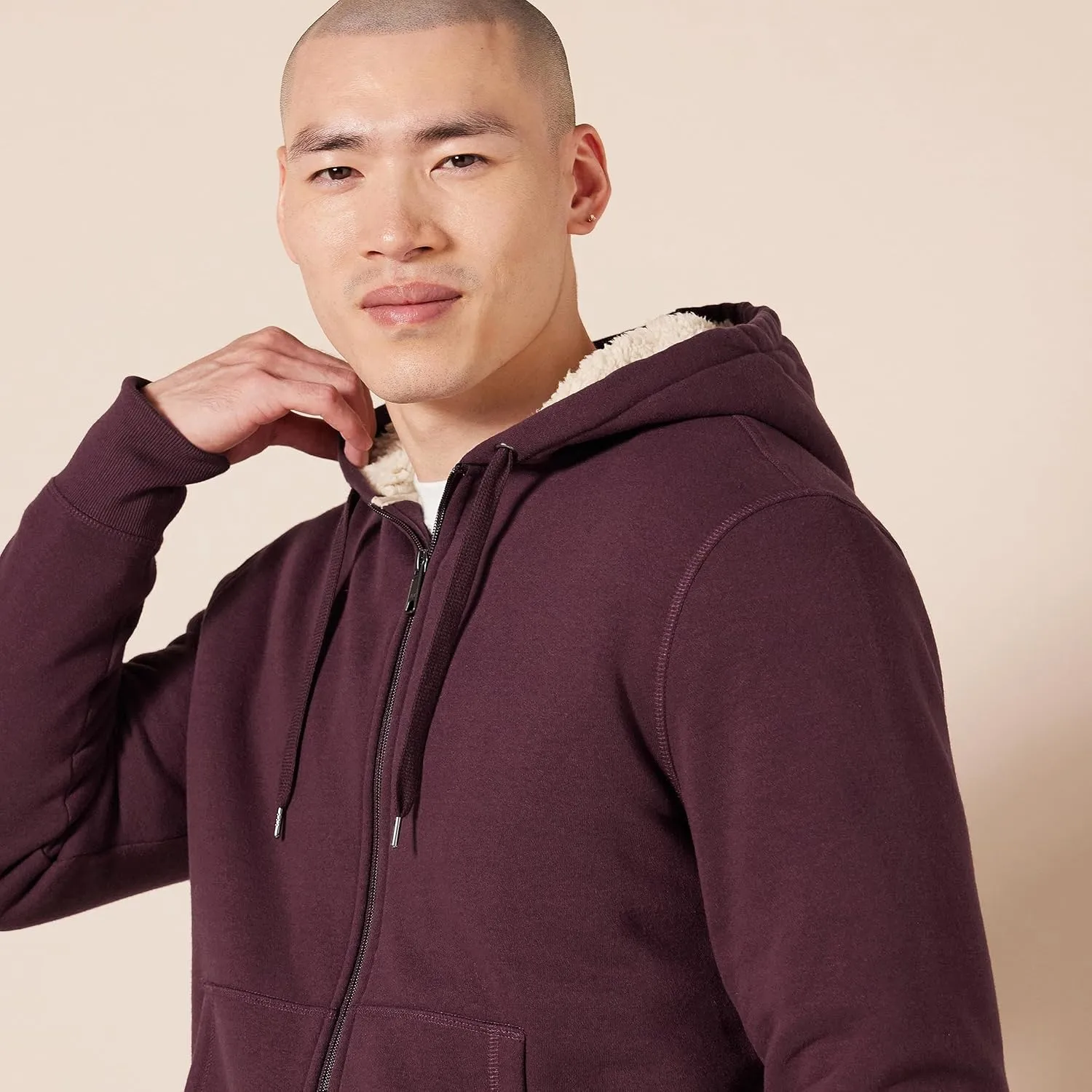 Amazon Essentials Hoodie For Men, Sherpa-Lined Full-Zip Fleece Sweatshirt