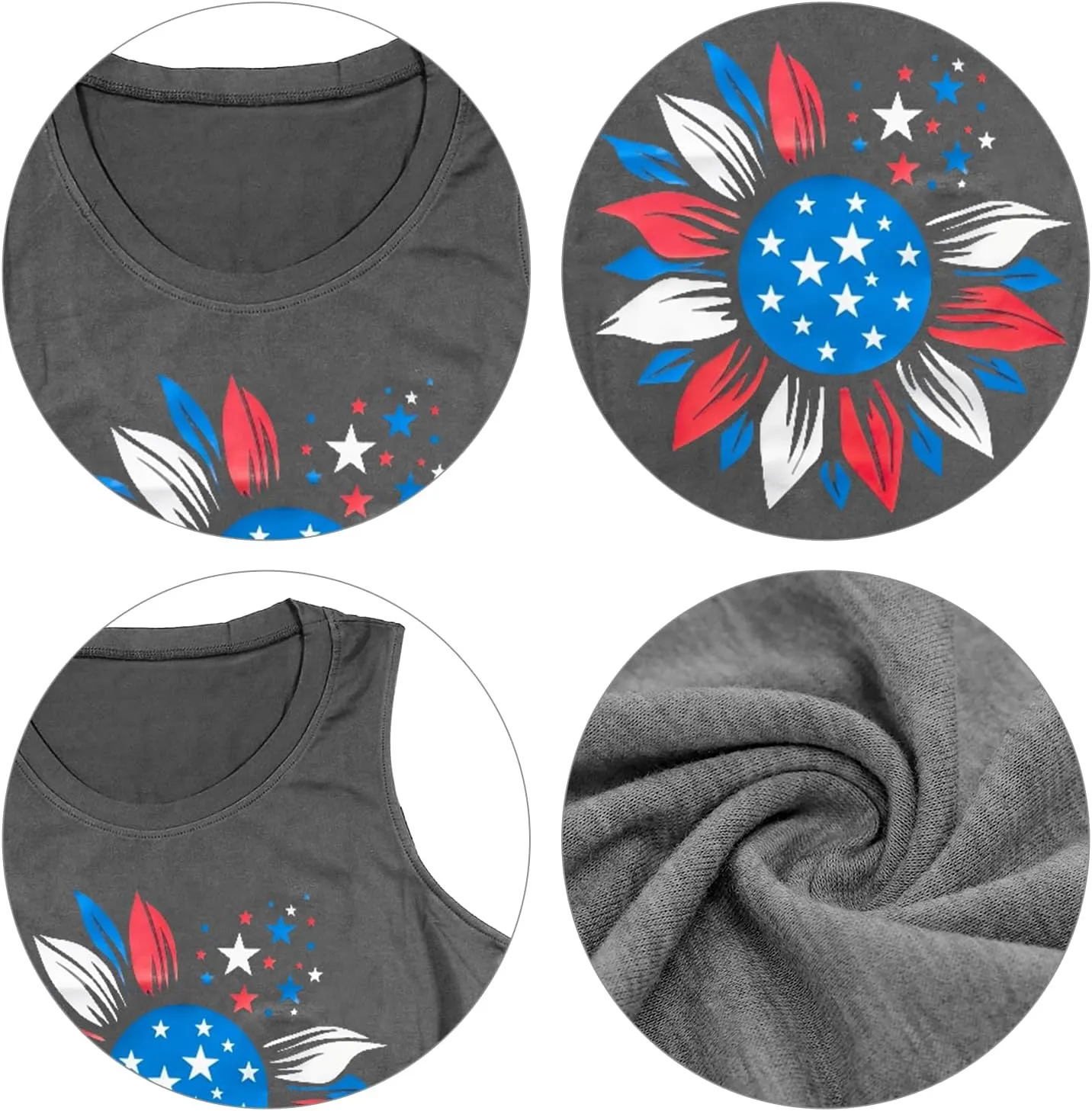 American Flag Tank Tops Women 4th of July Patriotic Shirt USA Flag Stars Stripes Tee