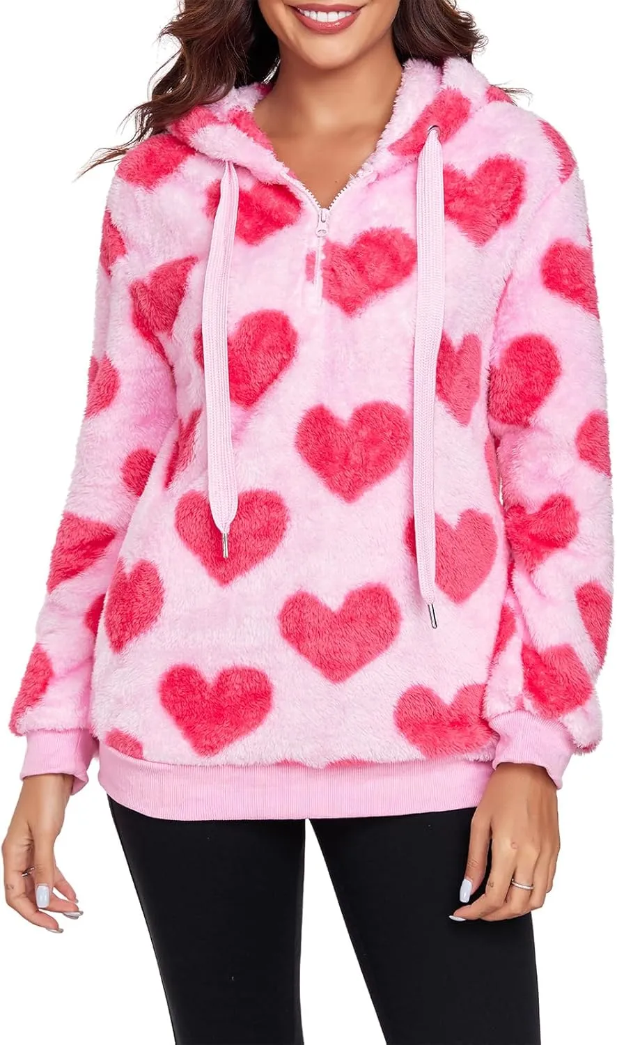 American Trends Oversized Sweatshirts for Women Athletic Womens Sherpa Hoodie Fluffy Women's Hoodies Pullover with Pockets