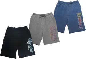 Andrew Scott Men's 3 Pack Soft & Light Cotton Drawstring Yoga Lounge & Sleep Jam Shorts/Jersey Shorts with Pockets