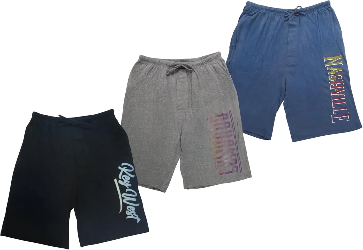 Andrew Scott Men's 3 Pack Soft & Light Cotton Drawstring Yoga Lounge & Sleep Jam Shorts/Jersey Shorts with Pockets