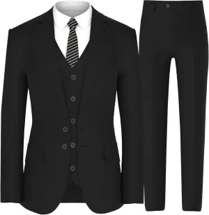 Antonio Uomo Mens Suit Set  Classic Fit 3 Piece Blazer Single Breasted Jacket Vest Pants for Business Wedding Dress Suits