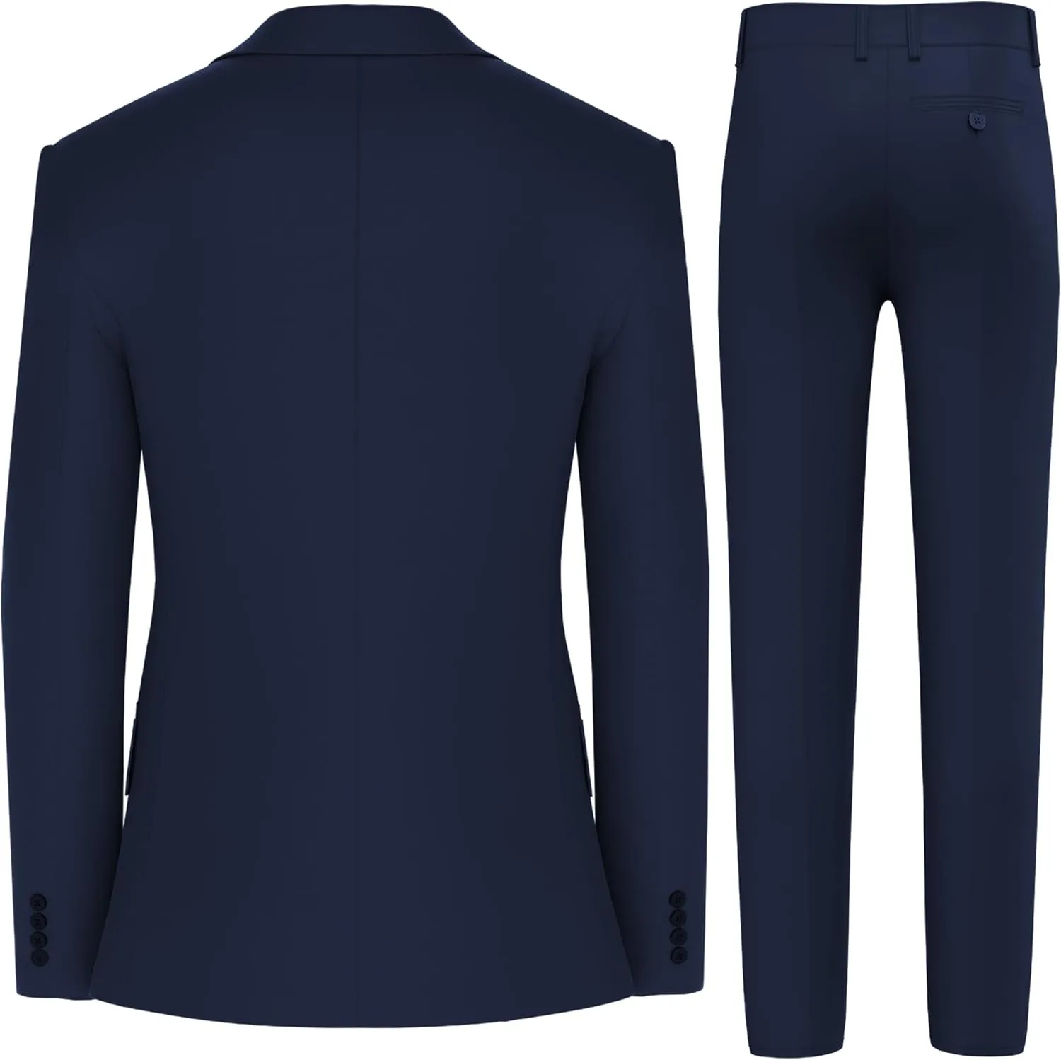 Antonio Uomo Mens Suit Set  Slim Fit 3 Piece Blazer 2 Button Jacket Vest Pants Business Wedding Party Solid Dress Suits