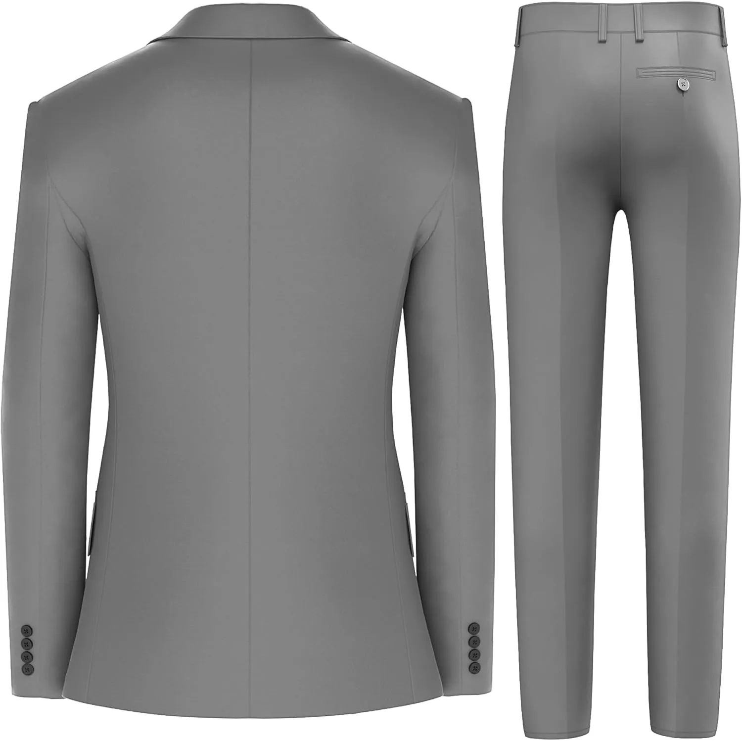 Antonio Uomo Mens Suit Set  Slim Fit 3 Piece Blazer 2 Button Jacket Vest Pants Business Wedding Party Solid Dress Suits