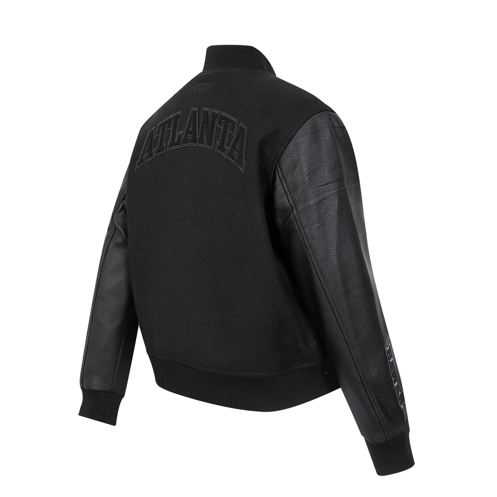 ATLANTA HAWKS TRIPLE BLACK WOMEN'S WOOL VARSITY JACKET (TRIPLE BLACK WOMEN'S)