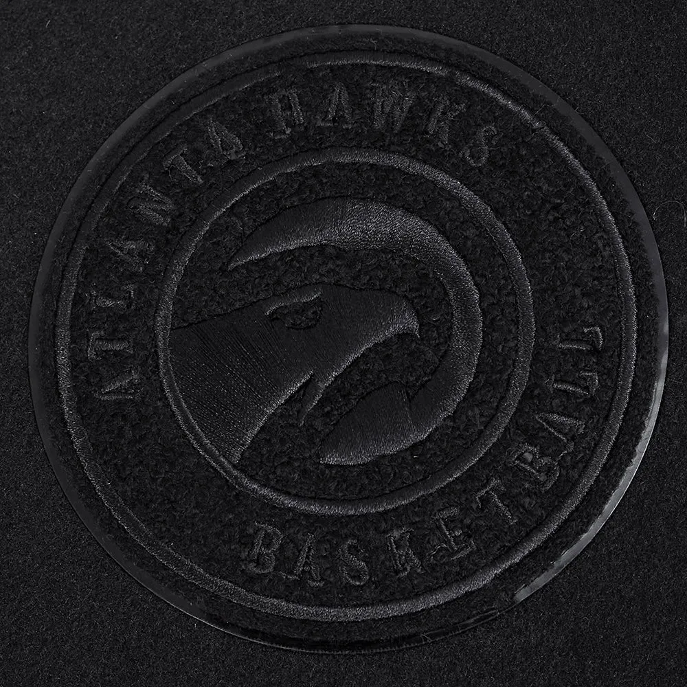 ATLANTA HAWKS TRIPLE BLACK WOMEN'S WOOL VARSITY JACKET (TRIPLE BLACK WOMEN'S)