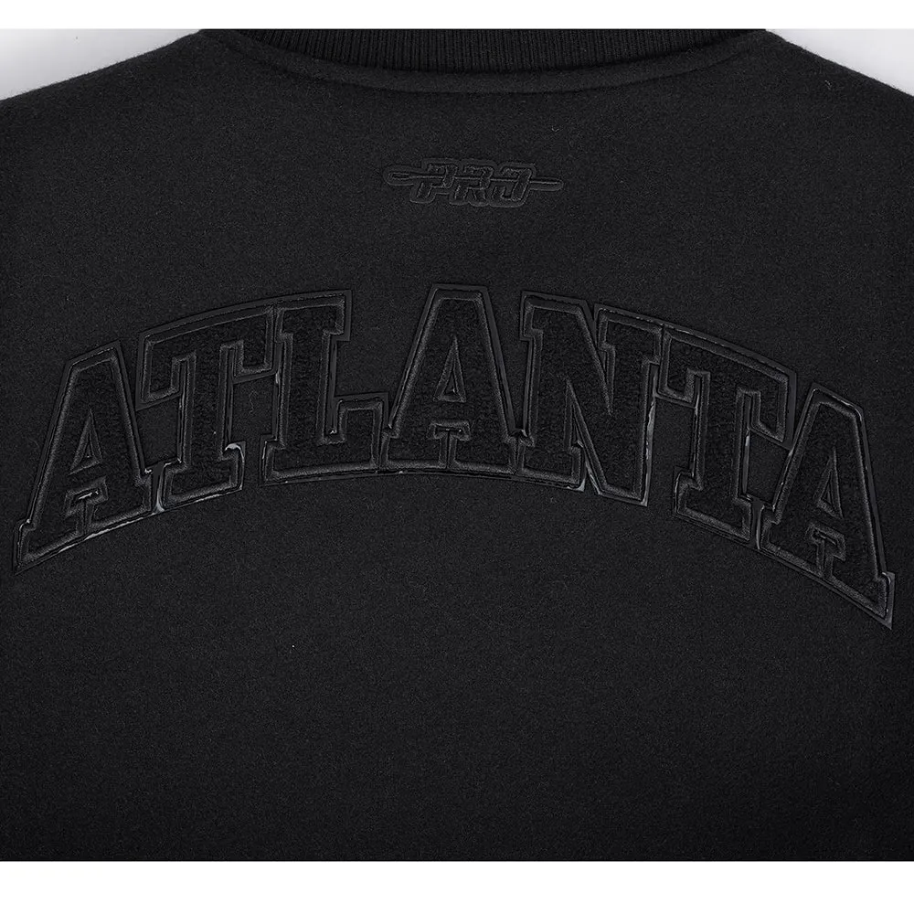 ATLANTA HAWKS TRIPLE BLACK WOMEN'S WOOL VARSITY JACKET (TRIPLE BLACK WOMEN'S)