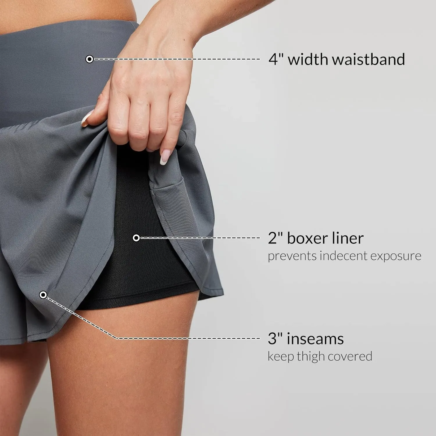baleaf Women's Swim Shorts Bottoms High Waisted Board Shorts Tummy Control Flowy Swimsuit Bathing Suit with Liner