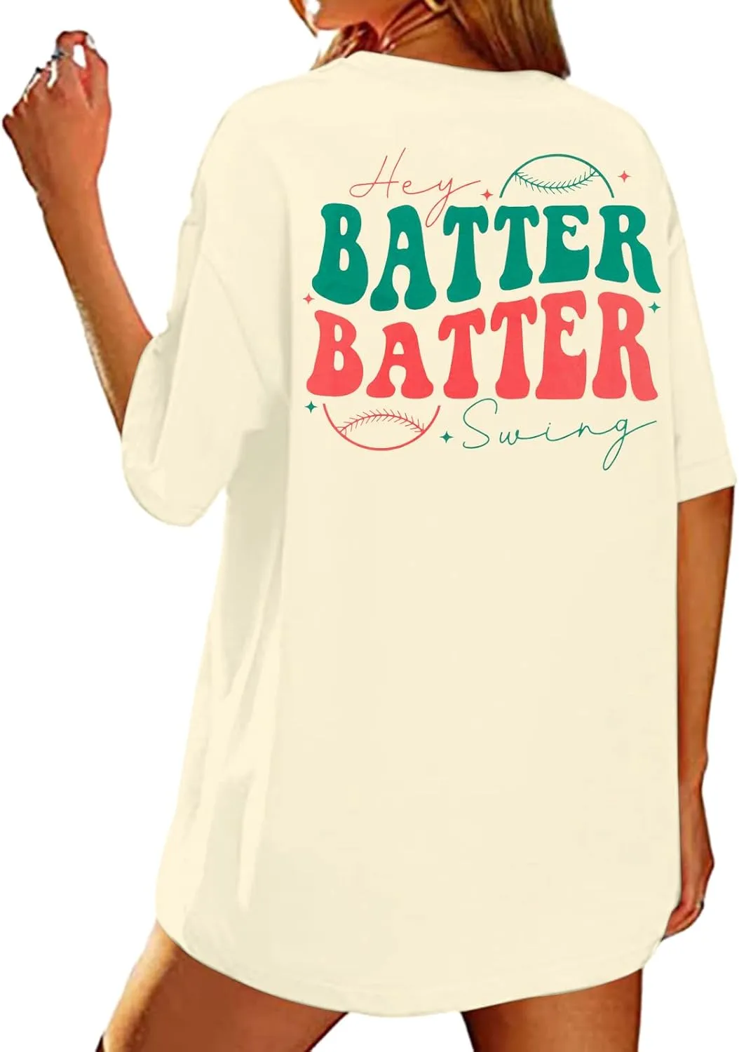 Baseball Shirts Women Oversized: Baseball Mom Tshirt Hey Batter Batter Swing Graphic Tee Ballparks Tops