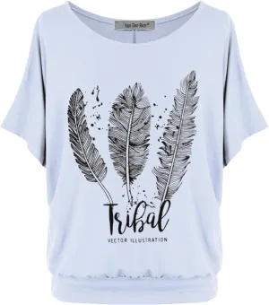 Batwing Tops for Women  Oversized Casual T-Shirt with Banded Waist