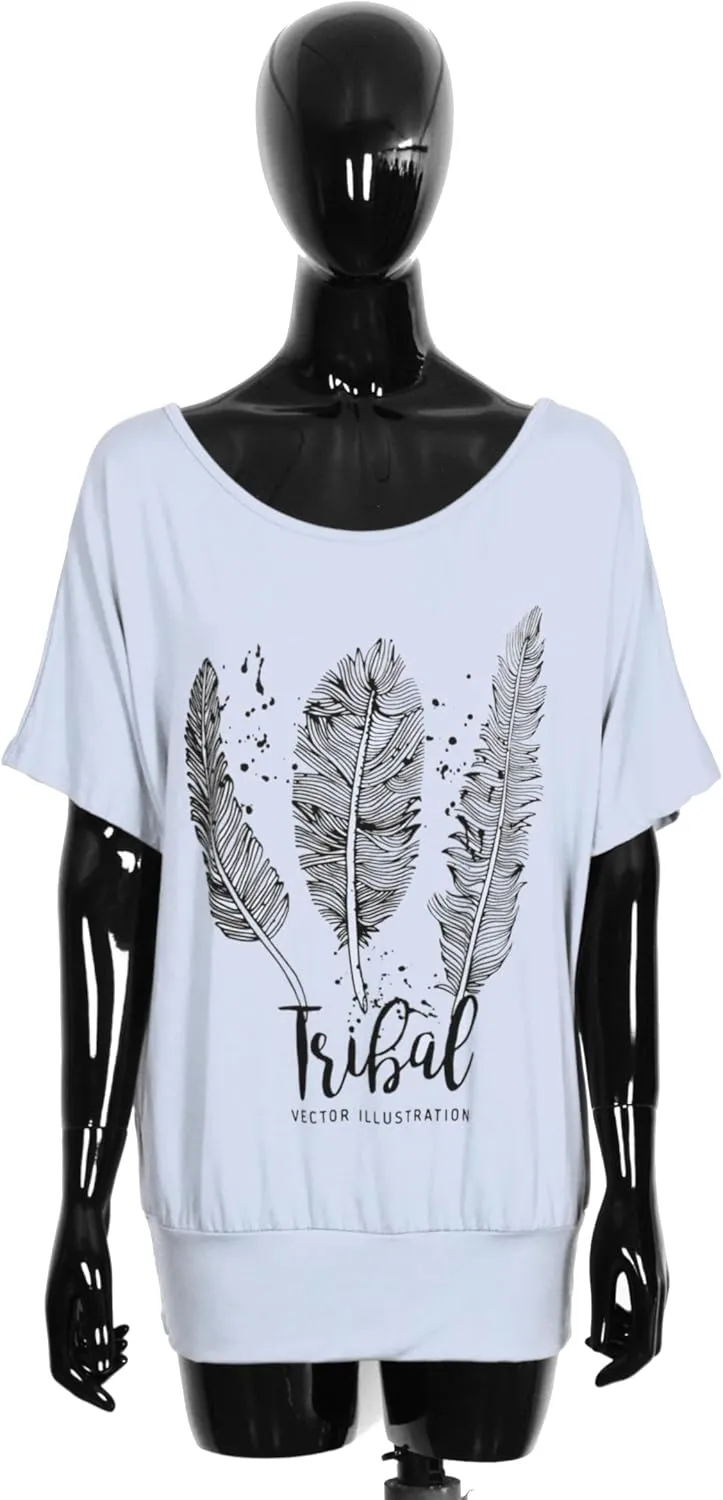 Batwing Tops for Women  Oversized Casual T-Shirt with Banded Waist