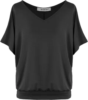 Batwing Tops for Women  Oversized Casual T-Shirt with Banded Waist
