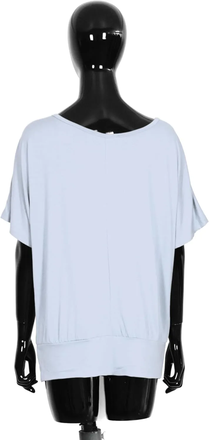 Batwing Tops for Women  Oversized Casual T-Shirt with Banded Waist