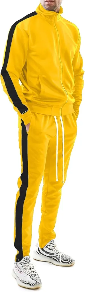Bleecker and Mercer ReetUp Men's Active Athletic Training Sports Top and Bottom Tracksuit Set