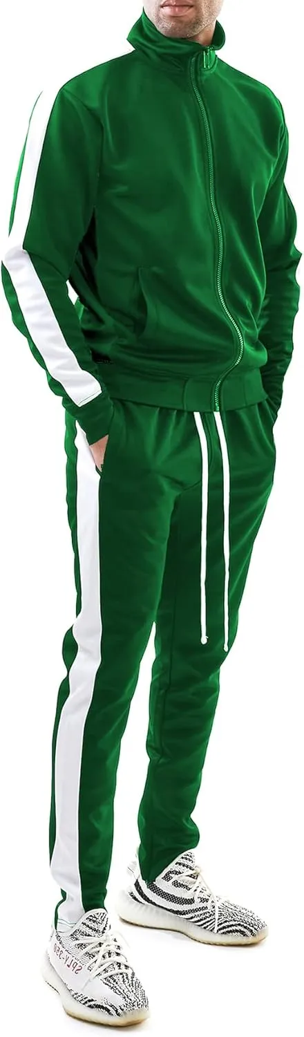 Bleecker and Mercer ReetUp Men's Active Athletic Training Sports Top and Bottom Tracksuit Set
