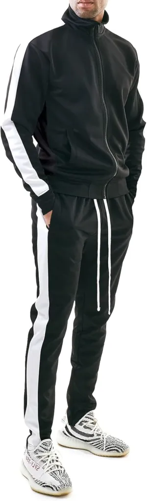 Bleecker and Mercer ReetUp Men's Active Athletic Training Sports Top and Bottom Tracksuit Set
