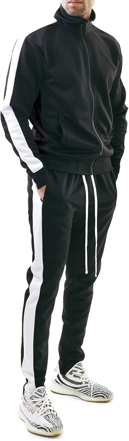 Bleecker and Mercer ReetUp Men's Active Athletic Training Sports Top and Bottom Tracksuit Set