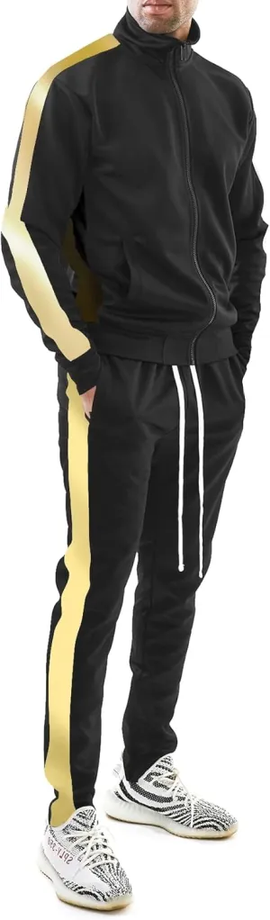 Bleecker and Mercer ReetUp Men's Active Athletic Training Sports Top and Bottom Tracksuit Set