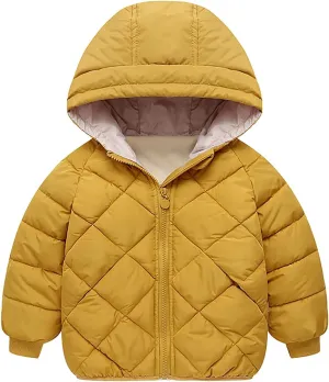 Boys Girls' Winter Coat Light Puffer Jacket Hooded Warm Down Coat Outwear Water-Resistant Packable Puffer Jacket Coat