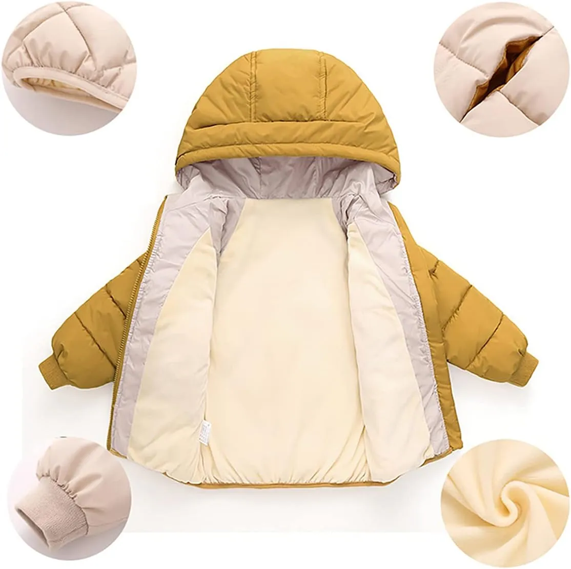 Boys Girls' Winter Coat Light Puffer Jacket Hooded Warm Down Coat Outwear Water-Resistant Packable Puffer Jacket Coat