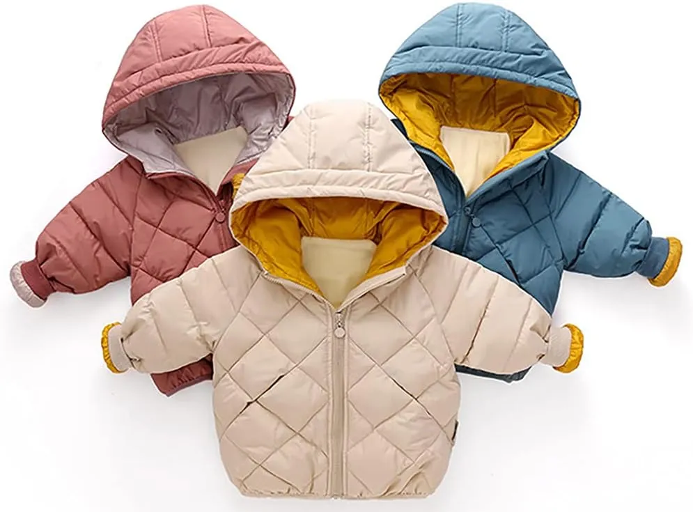 Boys Girls' Winter Coat Light Puffer Jacket Hooded Warm Down Coat Outwear Water-Resistant Packable Puffer Jacket Coat