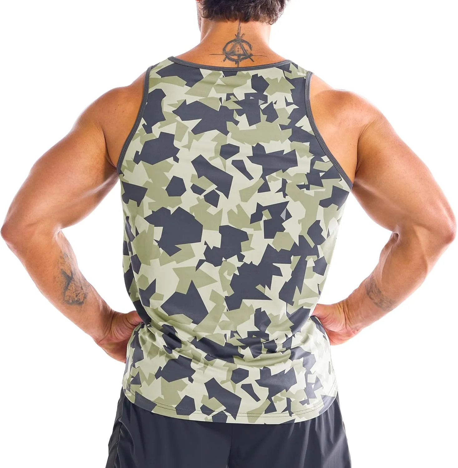 BROKIG Men's Irregular Gym Tank Tops 3 Pack Lightweight Quick Dry Running Sleeveless Shirts Bodybuilding Tee