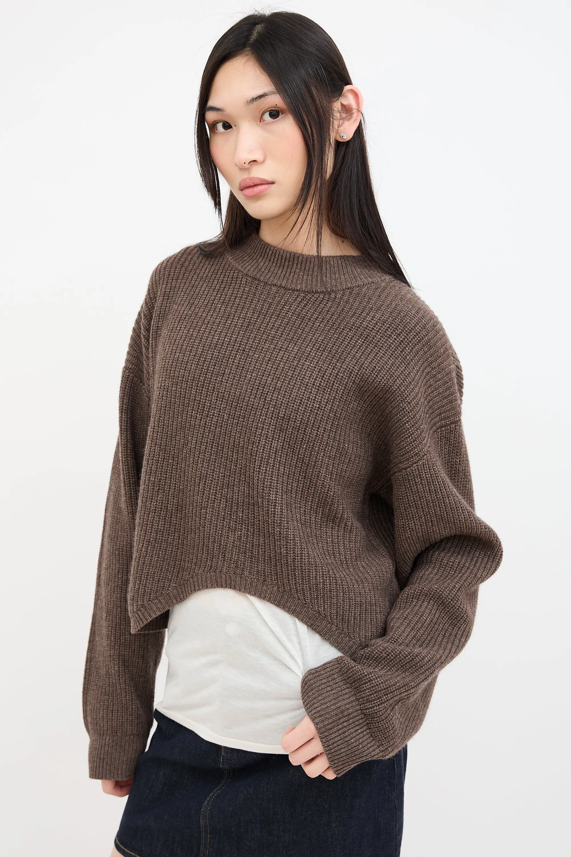 Brown Wool Hudson Knit Sweater
