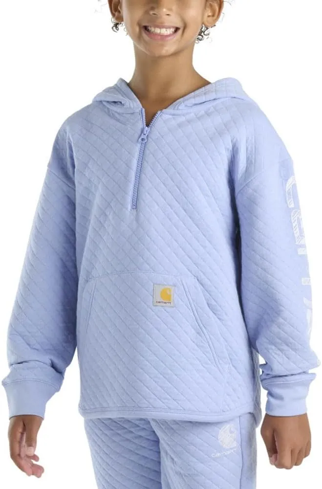 Carhartt Girls' Hoodie Fleece Half-Zip Pullover Hooded Sweatshirt