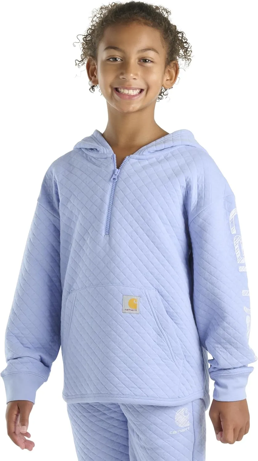 Carhartt Girls' Hoodie Fleece Half-Zip Pullover Hooded Sweatshirt