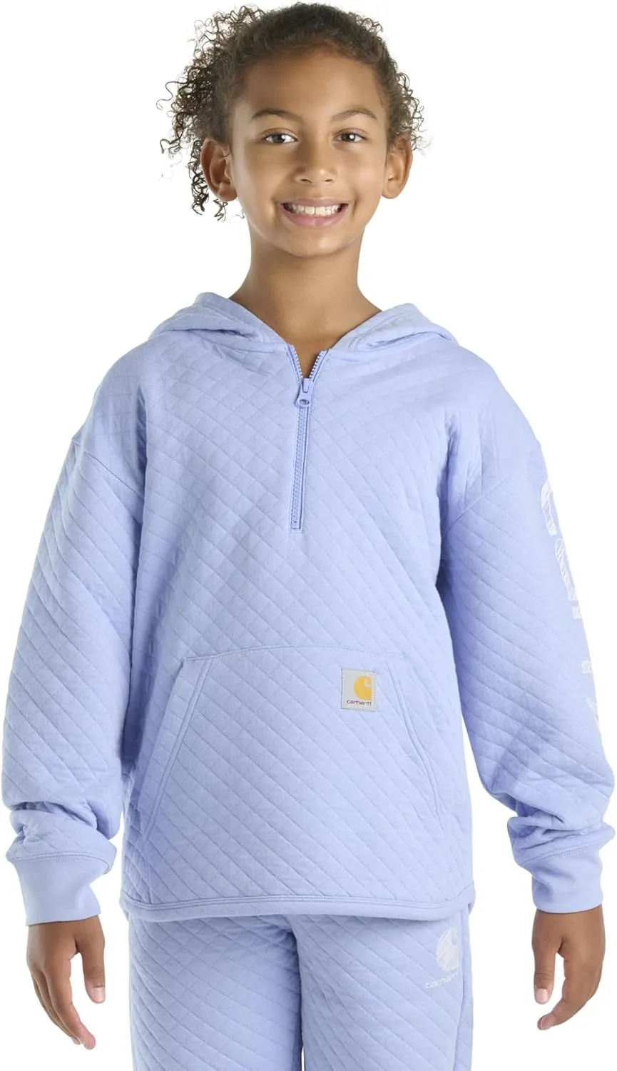 Carhartt Girls' Hoodie Fleece Half-Zip Pullover Hooded Sweatshirt