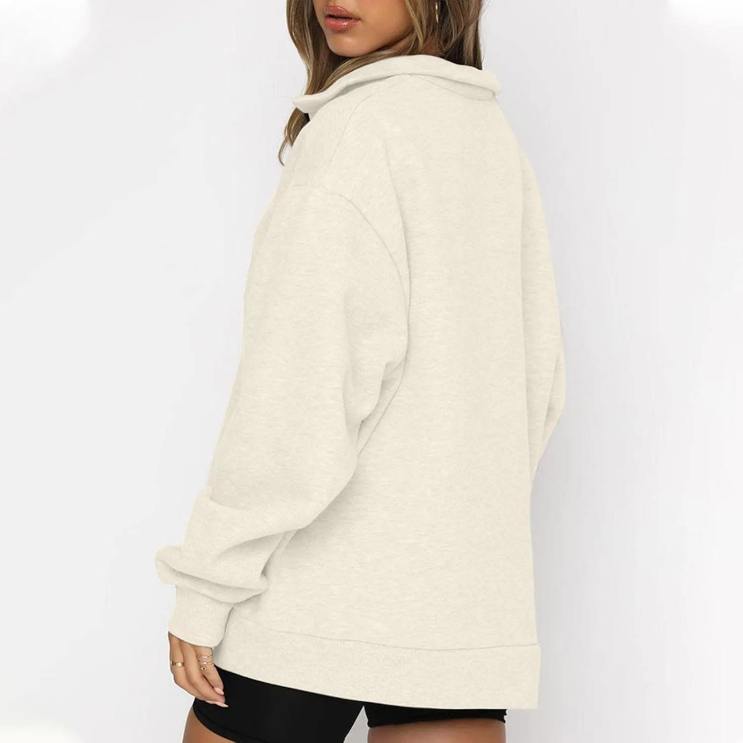 Ceboyel Women Half Zip Sweatshirt Oversized Long Sleeve Pullover Tops Trendy Hoodie Sweaters Teen Girls Fall Y2K Clothes 2023