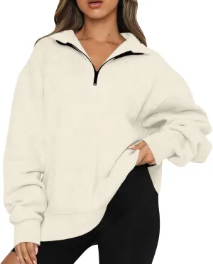 Ceboyel Women Half Zip Sweatshirt Oversized Long Sleeve Pullover Tops Trendy Hoodie Sweaters Teen Girls Fall Y2K Clothes 2023