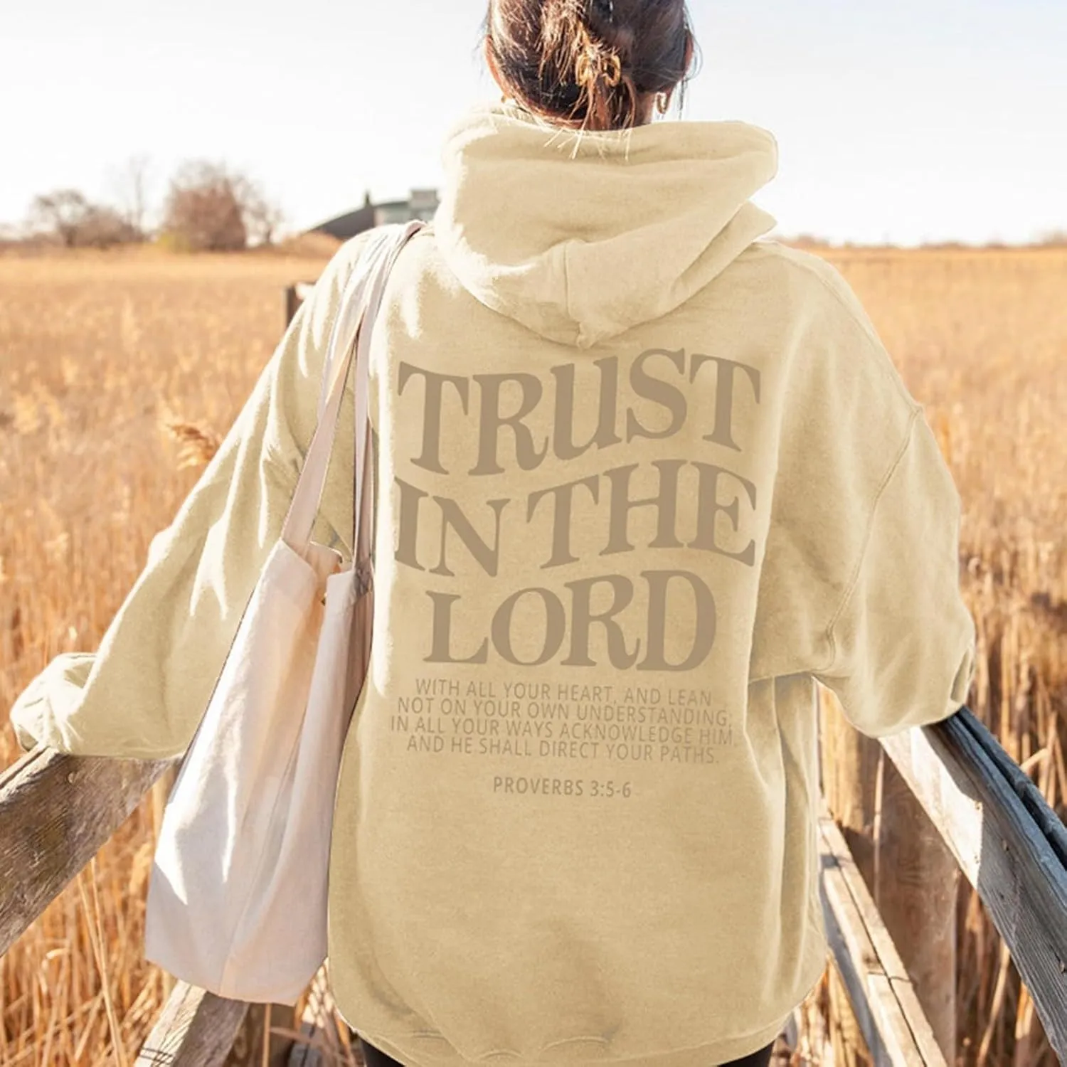 Christian Sweatshirts For Women Trust In The Lord Jesus Hoodies Faith Bible Verse Long Sleeve Oversized Hoodies