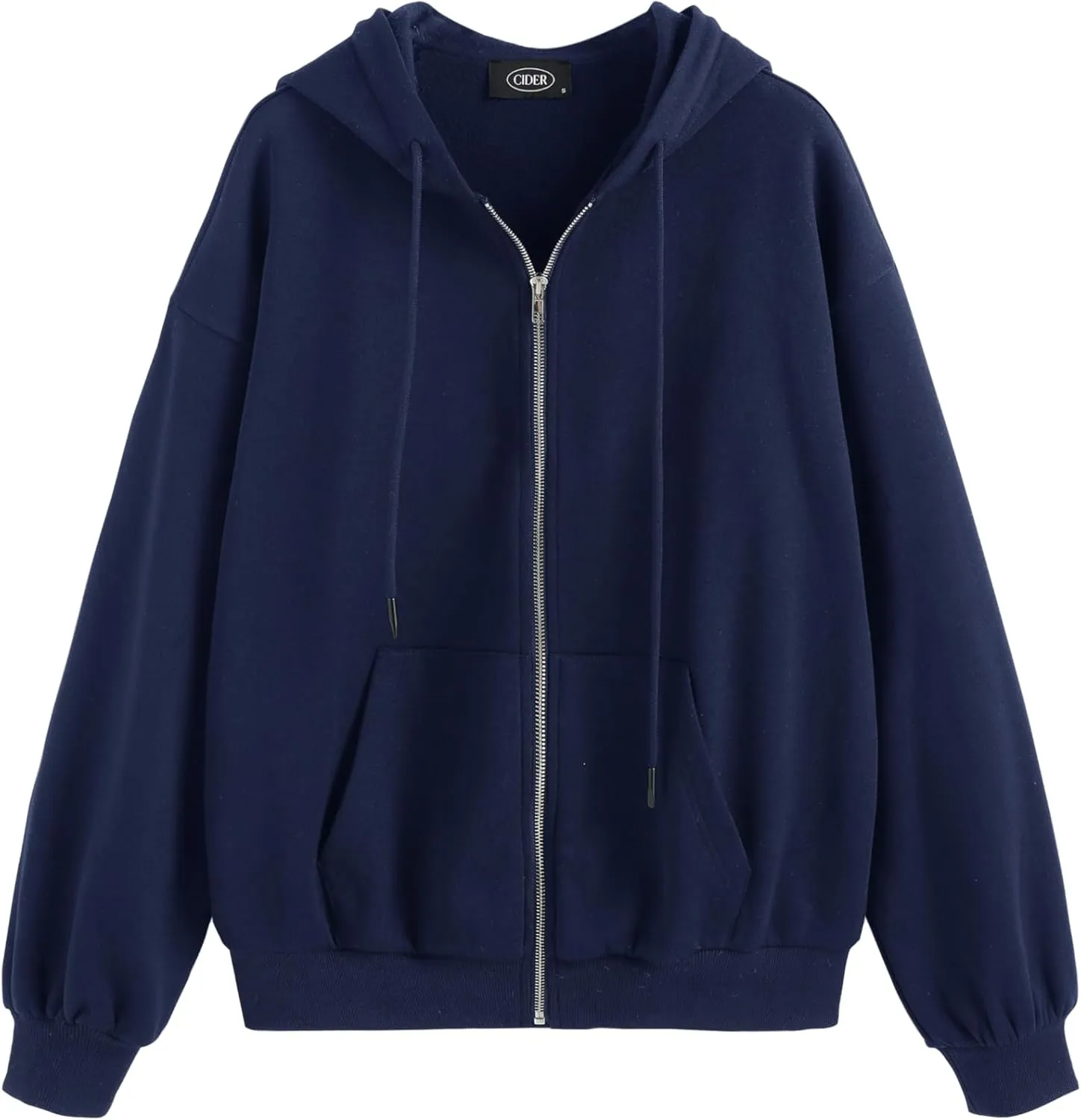 CIDER Womens Oversized Zip Up Hoodies Casual Long Sleeve Sweatshirt with Pockets