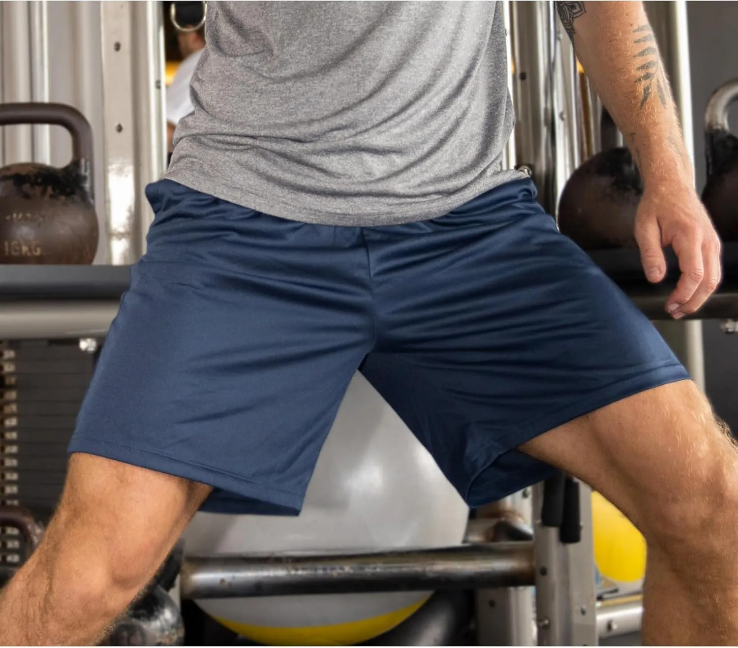 Cimic 5 Pack Mens Athletic Shorts Quick Dry Gym Running Workout Basketball Shorts for Men with Zippered Pockets