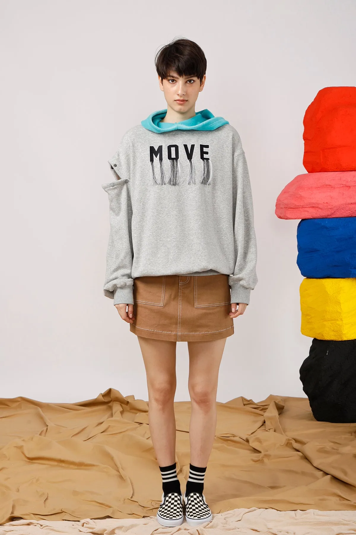 Convertible Fringed Hoodie