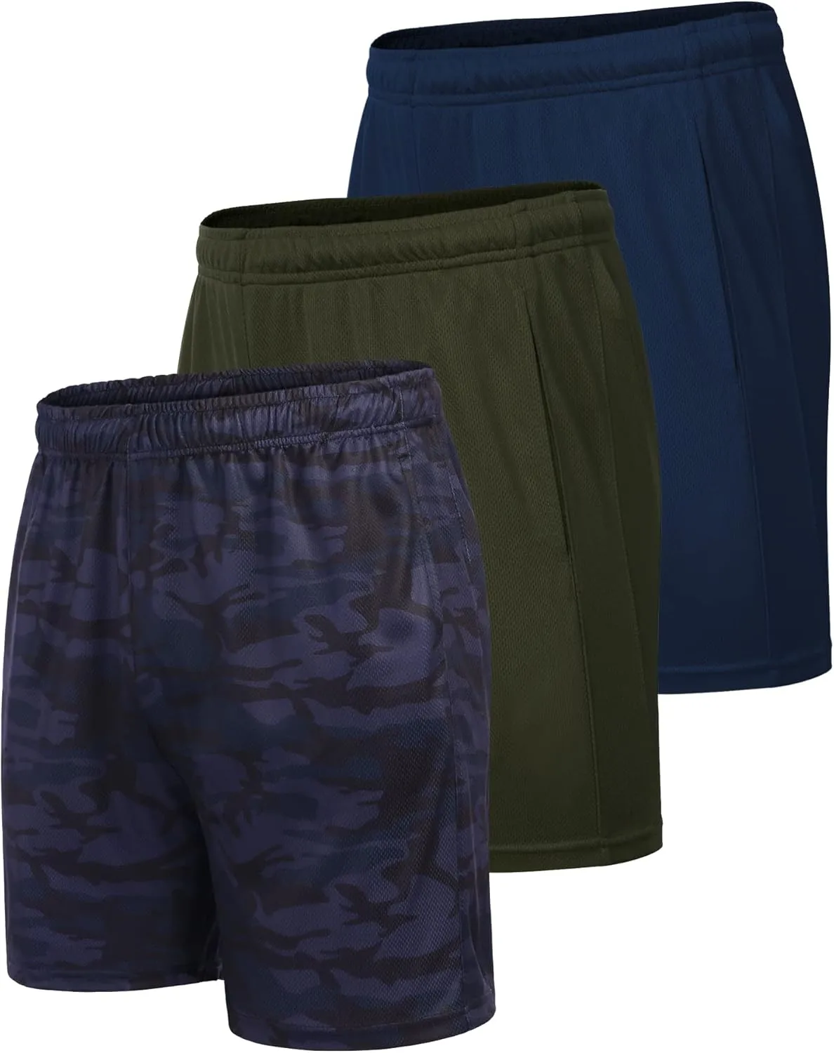 COOFANDY Men's 3 Pack Workout Gym Shorts Mesh Athletic Shorts Lightweight Bodybuilding Training Short Pants with Pockets
