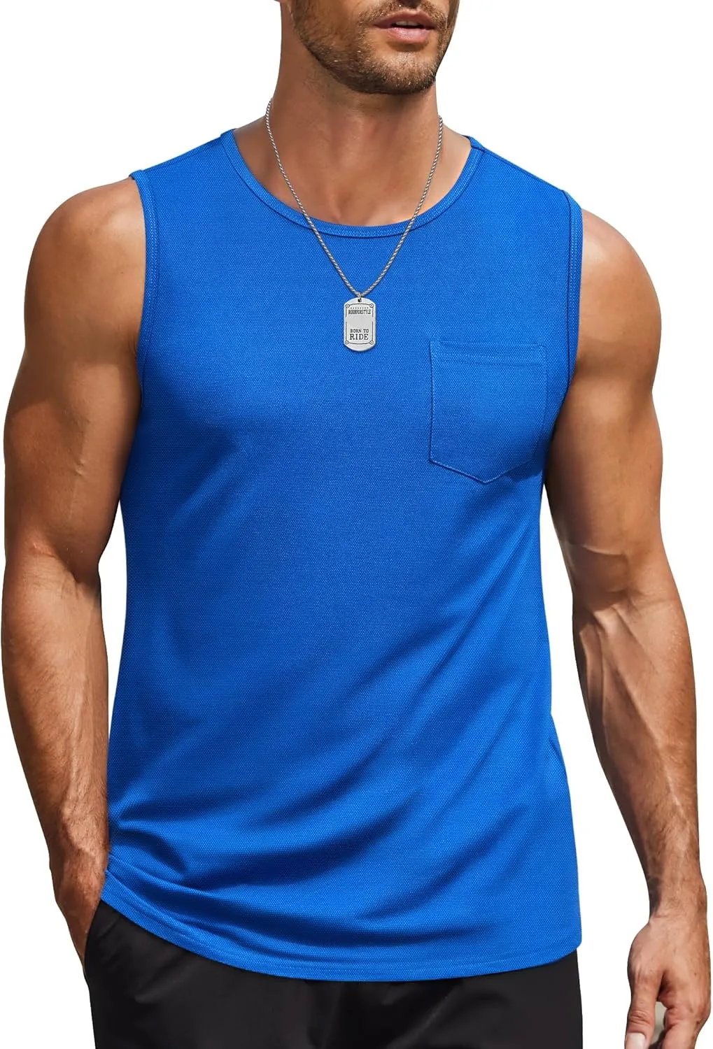 COOFANDY Men's Casual Tank Tops Quick Dry Sleeveless Shirts Cotton Pique Summer Shirt 2 Pack Muscle Tee