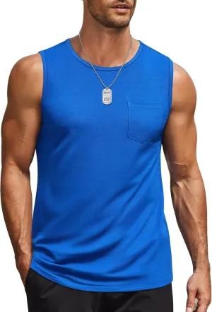 COOFANDY Men's Casual Tank Tops Quick Dry Sleeveless Shirts Cotton Pique Summer Shirt 2 Pack Muscle Tee