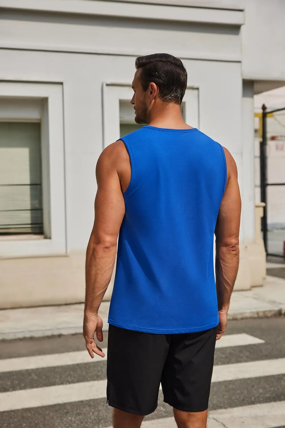 COOFANDY Men's Casual Tank Tops Quick Dry Sleeveless Shirts Cotton Pique Summer Shirt 2 Pack Muscle Tee