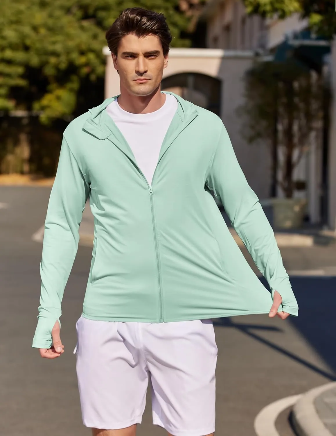 COOFANDY Men's UPF 50  Light Jacket Full Zip Sun Protection Hoodie Long Sleeve Sun Shirts UV Fishing Hiking Athletic Running