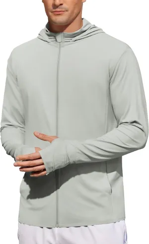 COOFANDY Men's UPF 50  Light Jacket Full Zip Sun Protection Hoodie Long Sleeve Sun Shirts UV Fishing Hiking Athletic Running