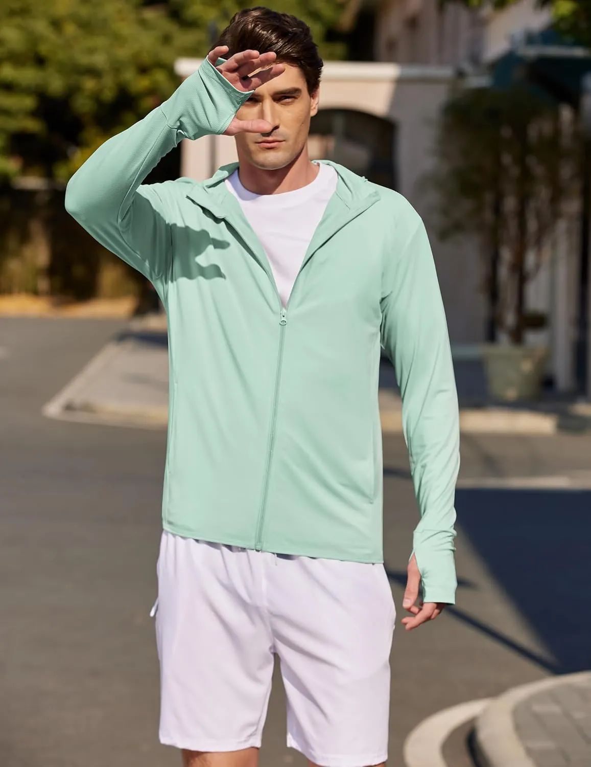 COOFANDY Men's UPF 50  Light Jacket Full Zip Sun Protection Hoodie Long Sleeve Sun Shirts UV Fishing Hiking Athletic Running