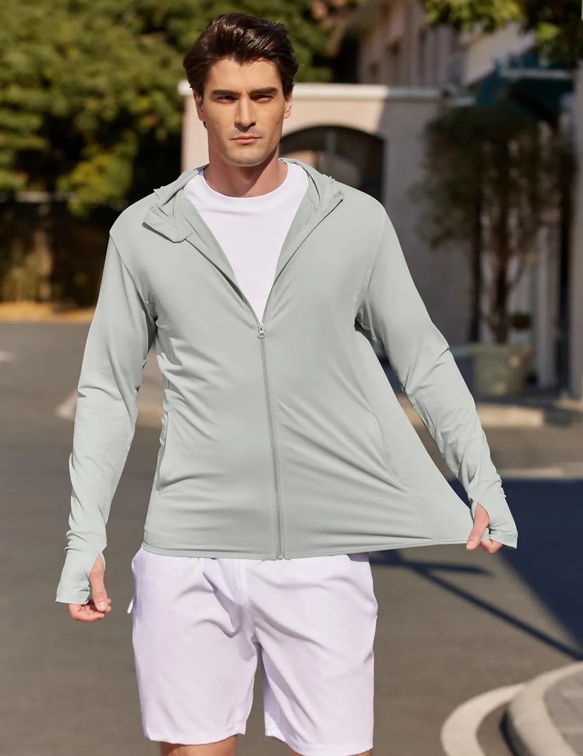 COOFANDY Men's UPF 50  Light Jacket Full Zip Sun Protection Hoodie Long Sleeve Sun Shirts UV Fishing Hiking Athletic Running